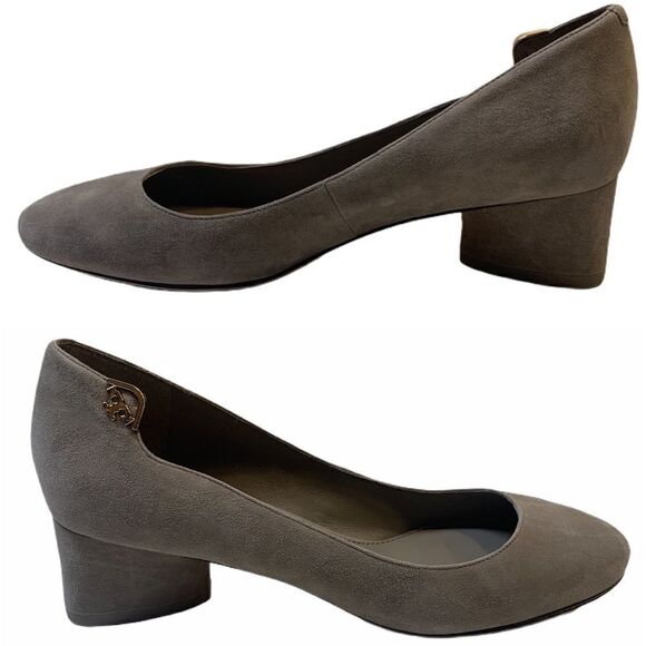 Tory Burch Elizabeth Suede Pumps Dust Storm - Picture 6 of 13